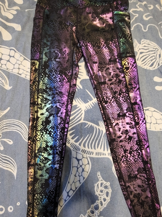 Constantly Varied Gear Pants - Constantly Varied Gear Metallic Snake-Print Leggings in Purple, Blue, Green